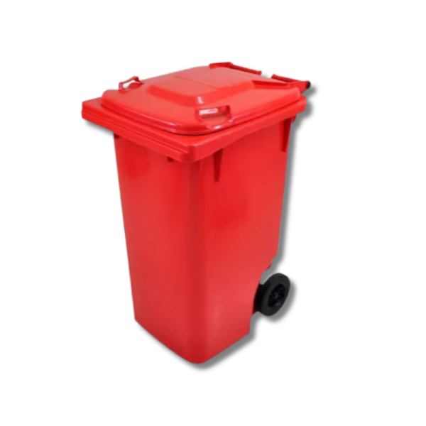 LIXEIRA CESTO GARI 120L RODA 200MM BRALIMPIA VERMELHO