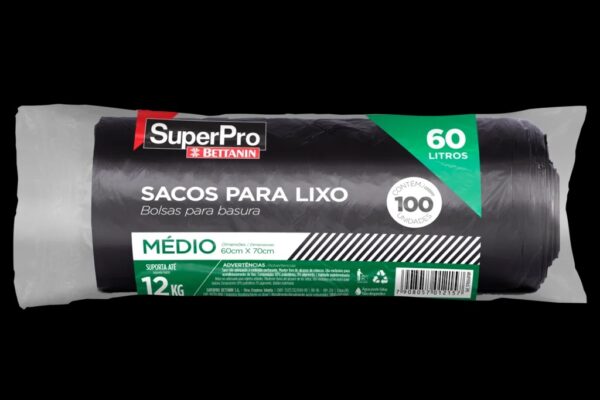SACO PARA LIXO 60L MÉDIO C/100 UN