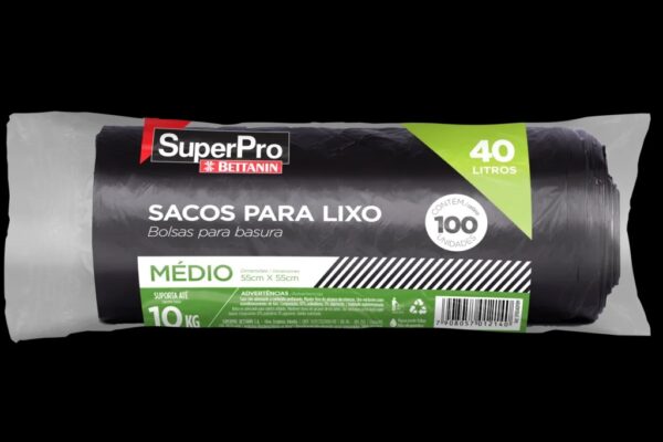 SACO PARA LIXO 40L MÉDIO C/ 100 UN