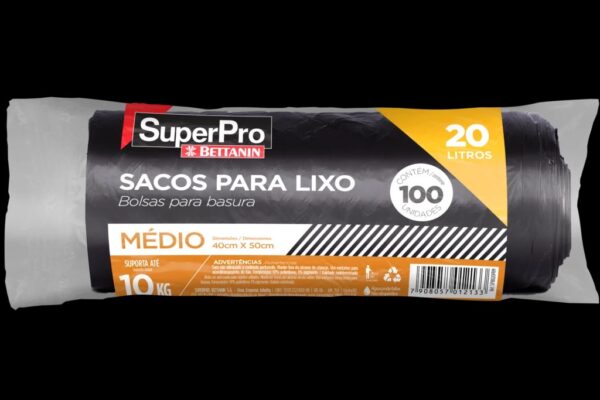 SACO PARA LIXO 20L MÉDIO C/100 UN