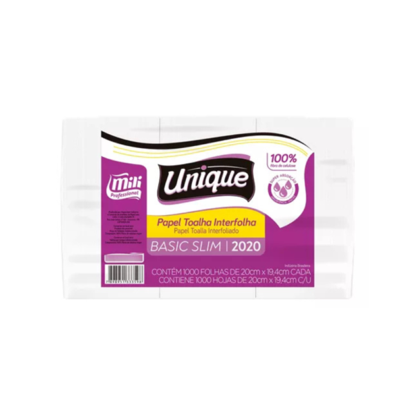 PAPEL TOALHA MILLI UNIQUE BASIC SLIM 17G 1000FLS