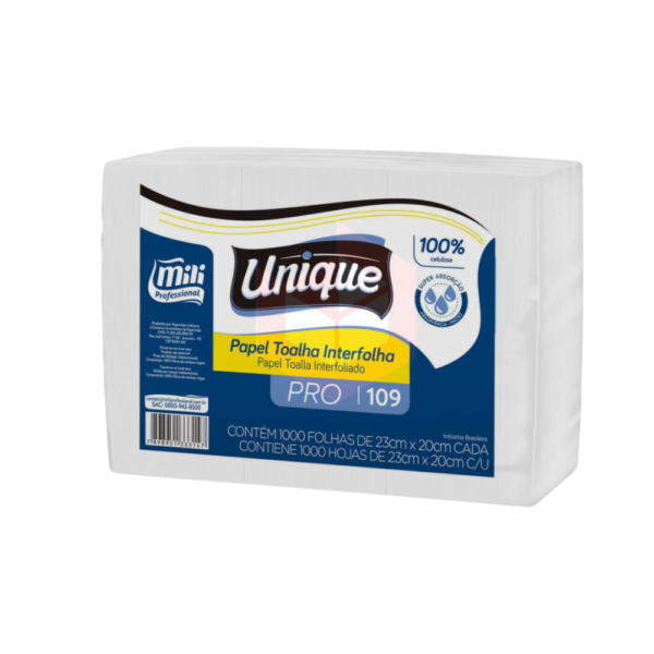 PAPEL TOALHA UNIQUE PRO 26G 1000FLS 23CMX20CM MILLI